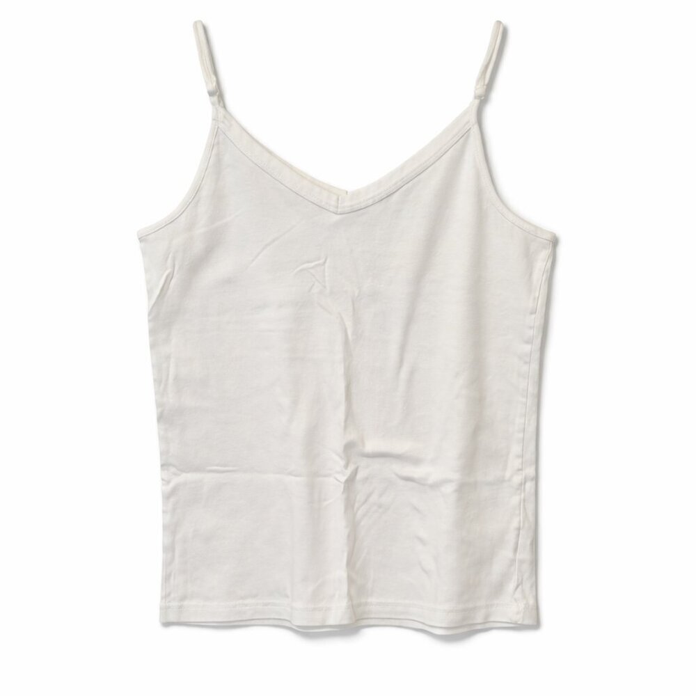 🦜 White Cami Tank Top V-Neck Adjustable Spaghetti Straps